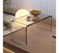 C-Shaped Clear Acrylic Side Table Thick Transparent Bedside Desk Narrow Accent Table Sofa End Table Laptop Stand for Home Office & Shopping Mall (Color: D)