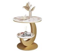 C Shaped End Table, Round Side Table with Storage for Living Room and Bedroom, Ideal for Small Spaces, Modern Home Decor