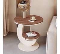 C Shaped End Table, Round Side Table with Storage for Living Room and Bedroom, Ideal for Small Spaces, Modern Home Decor