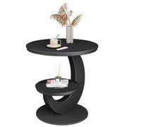 C Shaped End Table, Round Side Table with Storage for Living Room and Bedroom, Ideal for Small Spaces, Modern Home Decor