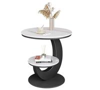 C Shaped End Table, Round Side Table with Storage for Living Room and Bedroom, Ideal for Small Spaces, Modern Home Decor