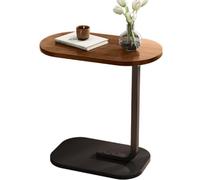 C Shaped End Table, Simple Creative Slide Table Bedside Table, Industrial Snack Table With Metal Frame, for Couch, Bed, Dorm, Small Spaces, Bedroom, Living Room (Color : Walnut, Size : 30x45x60cm)