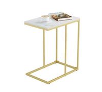 C Shaped End Table Slim Narrow Marble Couch Side Table Coffee Laptop Desk