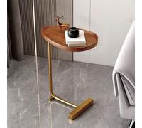 C-Shaped End Table with Metal Legs Modern Small Side Table for Living Room & Bedroom Versatile Couch Tray Table Nightstand for Sofa 30x36x72CM