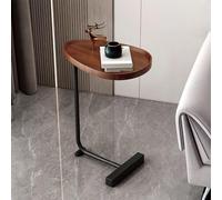 C-Shaped End Table with Metal Legs, Versatile Side Table for Living Room and Bedroom, Ideal Sofa Tray for Home Décor