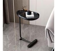 C-Shaped End Table with Metal Legs, Versatile Side Table for Living Room and Bedroom, Ideal Sofa Tray for Home Décor