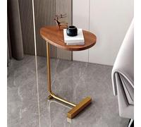 C-Shaped End Table with Metal Legs, Versatile Side Table for Living Room and Bedroom, Ideal Sofa Tray for Home Decor