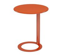 C-Shaped Gold Accent Table - Modern Round Base Side Table for Living Room & Bedroom Compact Nightstand (18.9" W x 22" H) - Stylish Orange Space-Saving Furniture