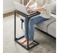 C-Shaped Industrial Metal Frame Bedside Sofa Side Table VASAGLE Charcoal One Size