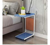 C Shaped Laptop Table On Wheels - Over Bed Desk With Side Pocket, Mobile Sofa Side Table For Snacks And Laptops, Perfect For Home Or Office Use