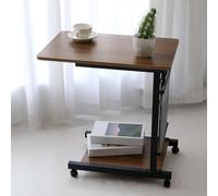 C-Shaped Lift-Top Coffee Table with Storage and Wheels, Sturdy Metal Frame for Living Room Use