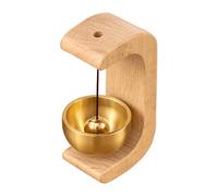C Shaped Magnetic Door Chime, Shopkeepers Bell, Lightweight Entrance, Portable Vintage Wooden, Beechwood Magnetic Doorbell for Home, Porch, Garden, Restaurant, 4.5x3.5x7cm