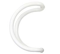 C-Shaped Push Pull Door Handle Round Tube,Glass Door Handles for Bathroom/Kitchen/Studio,Paired Handle Pull Hardware Set,25mm/1" Diameter(White)