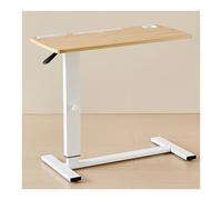 C-Shaped Rolling Side Table with USB Port Height Adjustable Coffee Table Multifunctional for Small Spaces Wooden Design Versatile and Space-Saving Solution.