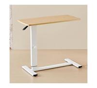 C-Shaped Rolling Side Table with USB Port Height Adjustable Versatile for Small Spaces Wooden Folding Design - Perfect for Living Room & Home Office