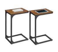 Vasagle Side Table C Shape Rustic Brown/Black