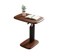 C Shaped Side Table, 360° Swivel, Adjustable Height 23-31 inches, Portable Laptop Desk with Hidden Casters, 55 lbs Load Capacity for Small Spaces