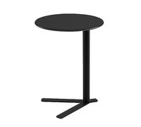 C-Shaped Side Table for Sofa, Round Snack Table with Metal Frame, Versatile Coffee Table that Slides Under Couch, Ideal for Living Room, Bedroom, Balcony & Office (Color: Black, Height: 22in