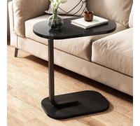 C-Shaped Side Table, Modern End Table for Couch and Sofa, Snack Table with Metal Frame Base for Bedroom and Living Room Small Spaces