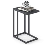C-Shaped Side Table Modern Industrial Metal End Table Gray COSTWAY Grey One Size