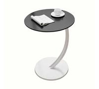 C-Shaped Side Table Narrow Side Table, Small Wooden Sofa Side Table, Living Room, Bedroom, Office, Slim Round Coffee Sofa Bed Side Table E