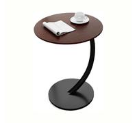 C-Shaped Side Table Narrow Side Table, Small Wooden Sofa Side Table, Slim Round Coffee Sofa Nightstand for Living Room, Bedroom, Office, Dorm, D