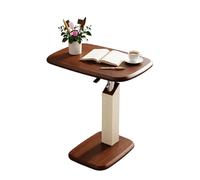 C Shaped Side Table, Swivel End Table with Adjustable Height, Portable Laptop Desk with Hidden Casters, 25kg Load Capacity for Small Spaces