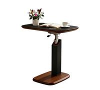 C Shaped Side Table, Swivel End Table with Adjustable Height, Portable Laptop Desk with Hidden Casters, 25kg Load Capacity for Small Spaces