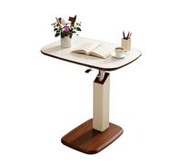 C Shaped Side Table, Swivel End Table with Adjustable Height, Portable Laptop Desk with Hidden Casters, 25kg Load Capacity for Small Spaces