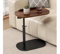 C Shaped Side Table with Swivel Wheels, Adjustable Rolling Tray for Over Bedside Use - Ideal for Laptop, Reading, Eating