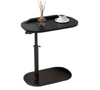 C Shaped Side Table with Swivel Wheels, Adjustable Rolling Tray for Over Bedside Use - Ideal for Laptop, Reading, Eating