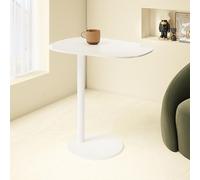 C-shaped Sofa Side Table, Metal End Table Accent Small Coffee Table for Small Space, Compact Bedside Table with Round Corners & Non-slip Pads for Living Room Bedroom (50x35x63cm(20x14x25inch