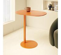 C-shaped Sofa Side Table, Metal End Table Accent Small Coffee Table for Small Space, Compact Bedside Table with Round Corners & Non-slip Pads for Living Room Bedroom