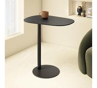 C-shaped Sofa Side Table, Metal End Table Accent Small Coffee Table for Small Space, Compact Bedside Table with Round Corners & Non-slip Pads for Living Room Bedroom (50x35x50cm(20x14x20inch