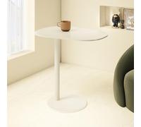C-shaped Sofa Side Table, Metal End Table Accent Small Coffee Table for Small Space, Compact Bedside Table with Round Corners & Non-slip Pads for Living Room Bedroom (50x35x63cm(20x14x25inch