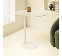 C-shaped Sofa Side Table, Metal End Table Accent Small Coffee Table for Small Space, Compact Bedside Table with Round Corners & Non-slip Pads for Living Room Bedroom (50x35x50cm(20x14x20inch
