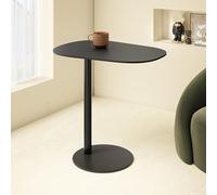 C-shaped Sofa Side Table, Metal End Table Accent Small Coffee Table for Small Space, Compact Bedside Table with Round Corners & Non-slip Pads for Living Room Bedroom (50x35x63cm(20x14x25inch
