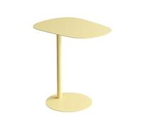 C-Shaped Sofa Side Table, Modern Carbon Steel Accent Table for Living Room, Office & Balcony, Slide Under Couch & Bed, Bianco Finish, 50cm/19.7in Height