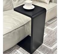 C-Shaped Solid Wood Side Table Modern U-Shape Couch Table Space-Saving Slim Coffee Table for Living Room & Balcony Versatile rtable End Table.