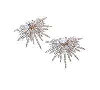 c Silver Color Earrings Big Luxury Stud Earrings with Bling Zircon Stone for Women Fashion Jewelry Korean Earring Gift