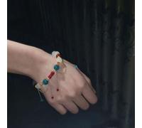 (C) Simple Alloy Till The End Of The Moon Chinese Jewelry Tassel Chain Women Bracelet Beads Pendant