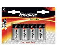 C Size Battery , Energizer MAX , Premium Alkaline Battery , 4/Pack EVEE93BP4