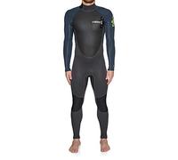 C-Skins 2023 Mens Element 3/2mm Back Zip Wetsuit - Anthracite Slate Lime - Breathable - Xtend neoprene upper body Mens Wetsuit - MT