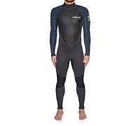 C-Skins 2023 Mens Element 3/2mm Back Zip Wetsuit - Anthracite Slate Lime - Breathable - Xtend neoprene upper body Mens Wetsuit - ML