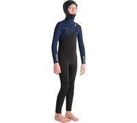 C-Skins 2025 Junior Nuwave Session 5/4mm Hooded Wetsuit - Black/Bluestone X/Cool Green