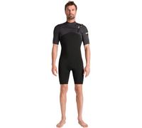 C-Skins 2025 Mens NuWave Session Lite 2/2mm Chest Zip Shorty Wetsuit - Black/Meteor