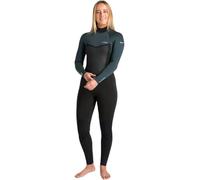 C-Skins 2025 Womens Nuwave Surflite 4/3mm Back Zip Wetsuit - Black/Dark Forest/Retro Blue