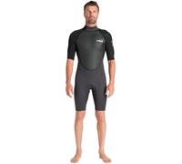 C-Skins 2026 Mens Element 3/2mm Back Zip Shorty Wetsuit - Anthracite/Black/Neon Flare