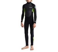 C-Skins Junior Element 3/2mm Back Zip Wetsuit - Black Lime - Breathable - Unisex