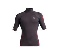 C-Skins NuWave Mens Short Sleeve UPF 50+ Lycra Premium quality Rash X Vest (Anthracite/Black/Wine, L)